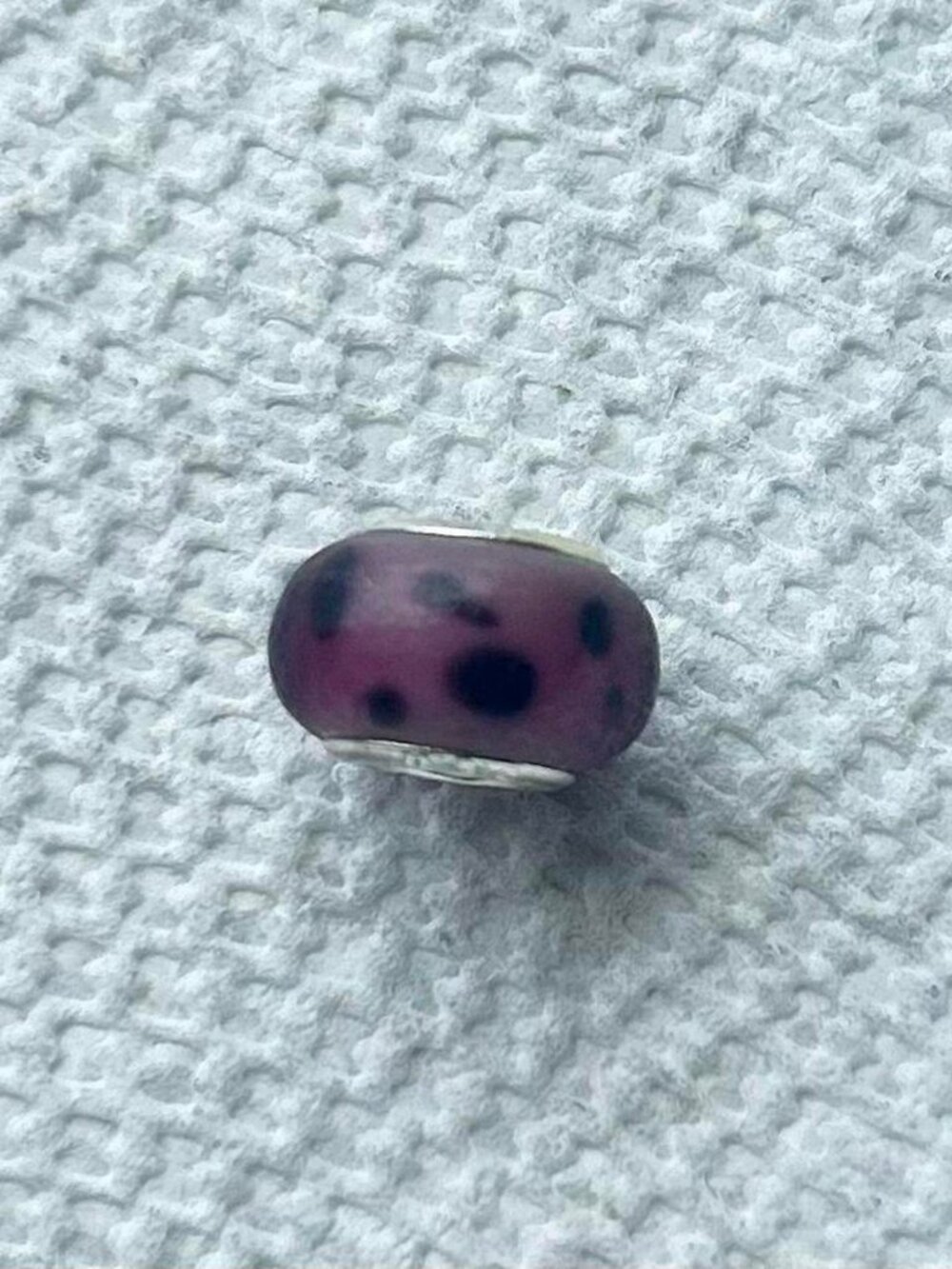 925 Sterling silver purple bead 3 pcs